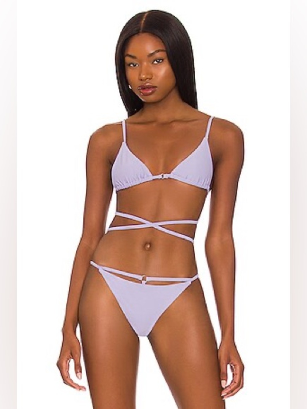 NEW Superdown Lavender Purple Mikayla Bikini Strappy Polewear size S